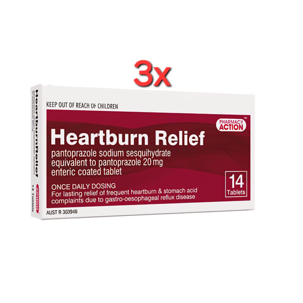 Pharmacy Action Heartburn Relief 42 Tablets Pantoprazole 20mg Same as Somac