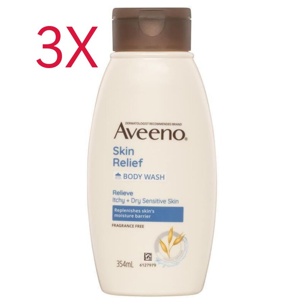 3X Aveeno Skin Relief Body Wash 354ml