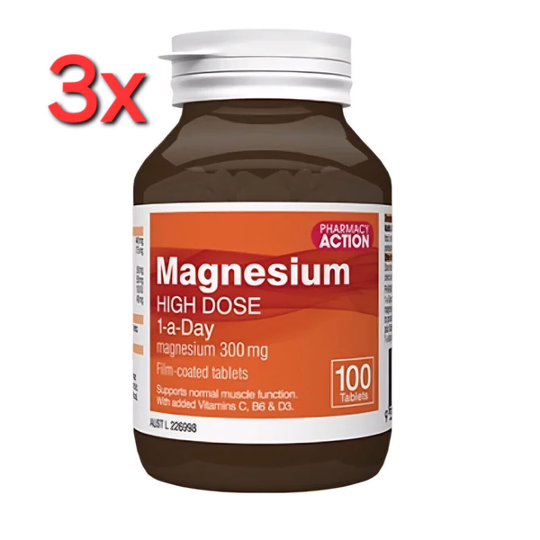 Pharmacy Action Magnesium 300mg 300 Tablets Same As Blackmores Bio Magnesium
