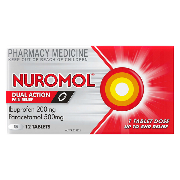 Nuromol Dual Action Pain Relief 12 Tablets