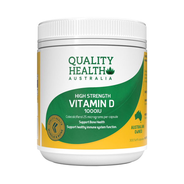 Quality Health High Strength Vitamin D 1000IU 300 Capsules
