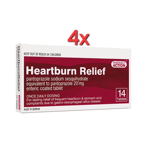 Pharmacy Action Heartburn Relief 56 Tablets Pantoprazole 20mg Same as Somac