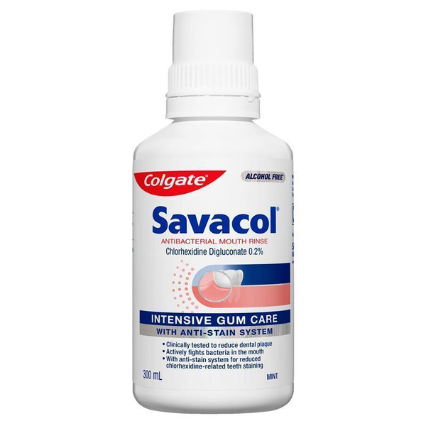 Colgate Savacol Alcohol Free Intensive Gum Care Mint Mouthwash 300ml