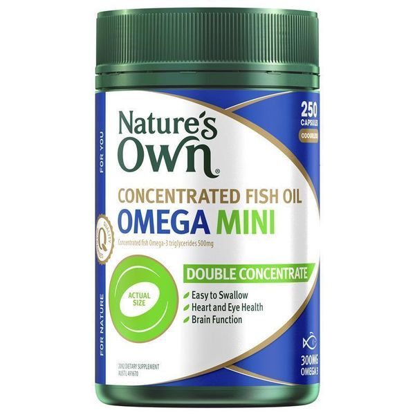 Nature's Own Concentrated Omega Fish Oil Mini 250 Capsules