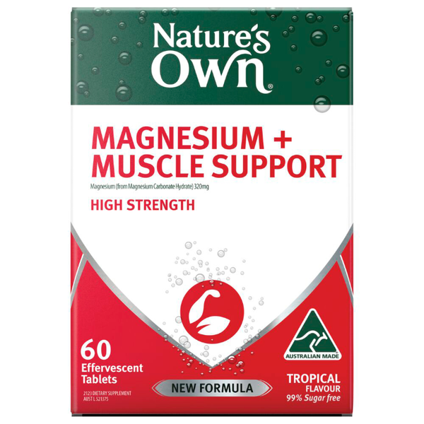 Nature's Own Magnesium + Muscle Support 60 Effervescent Tablets