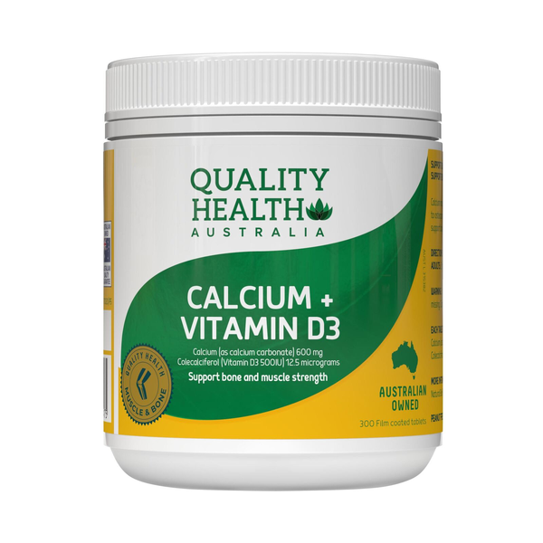 Quality Health Calcium + Vitamin D3 300 Tablets