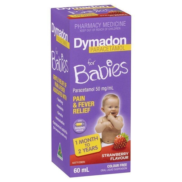 Dymadon For Babies 1 Month to 2 Years Strawberry 60ml Suspension