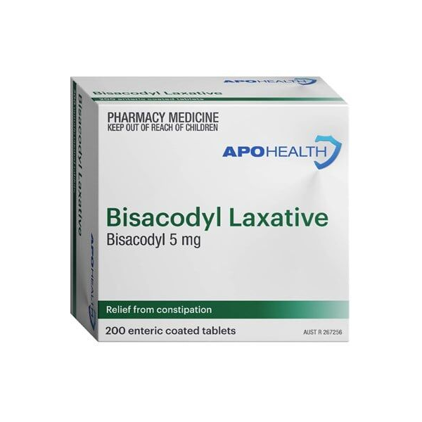 APH Bisacodyl Laxative 5mg 200 Tablets Same as Dulcolax