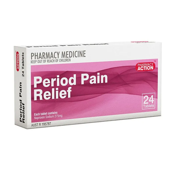 Pharmacy Action Period Pain Relief 24 Tablets Same as Naprogesic