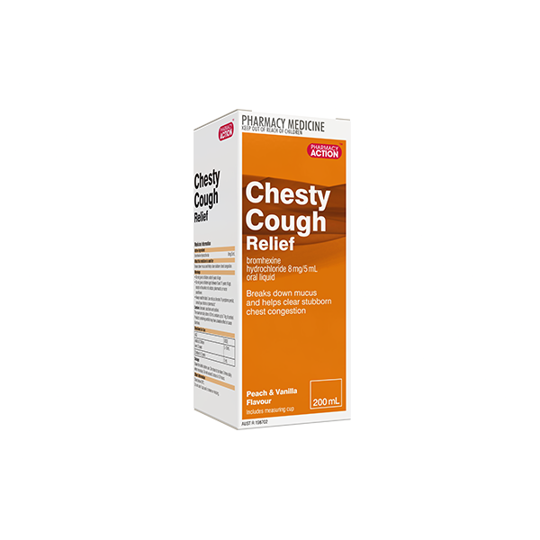 Pharmacy Action Chesty Cough Relief 200ml Same as Bisolvon Chesty Forte