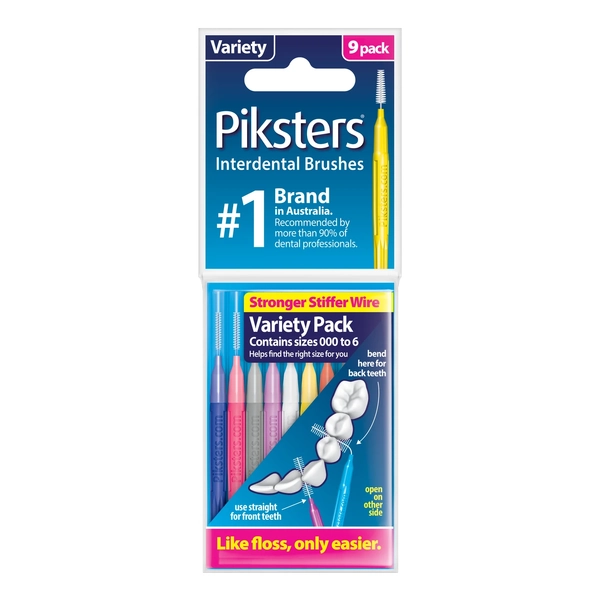 Piksters Interdental Brushes Variety Pack 9 Pack