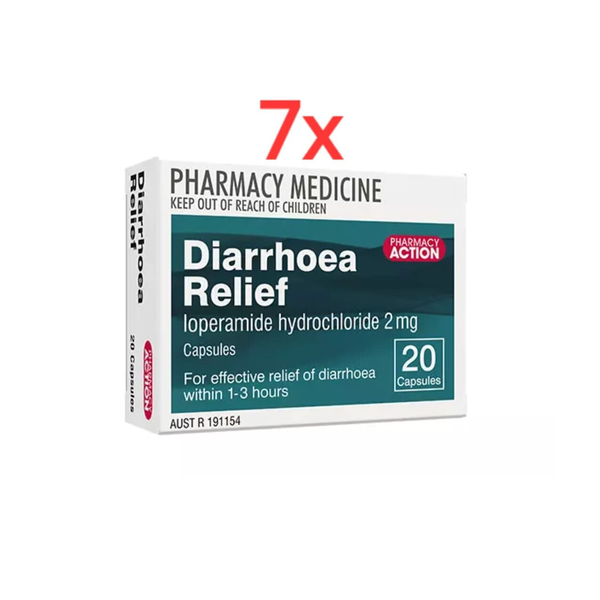 Pharmacy Action Diarrhoea Relief 140 Capsules Same as Imodium