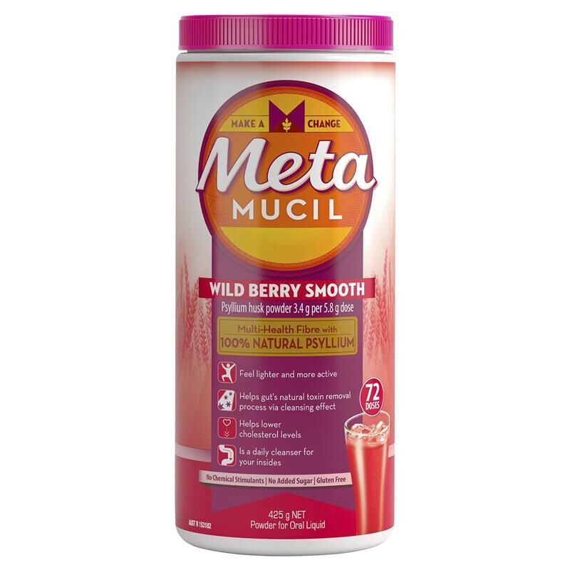 Metamucil Wild Berry Smooth 72 Doses 425g Powder