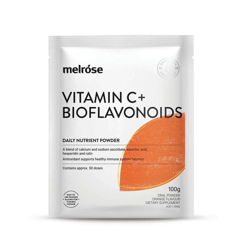 Melrose Vitamin C + Bioflavonoids Orange Flavoured 100g