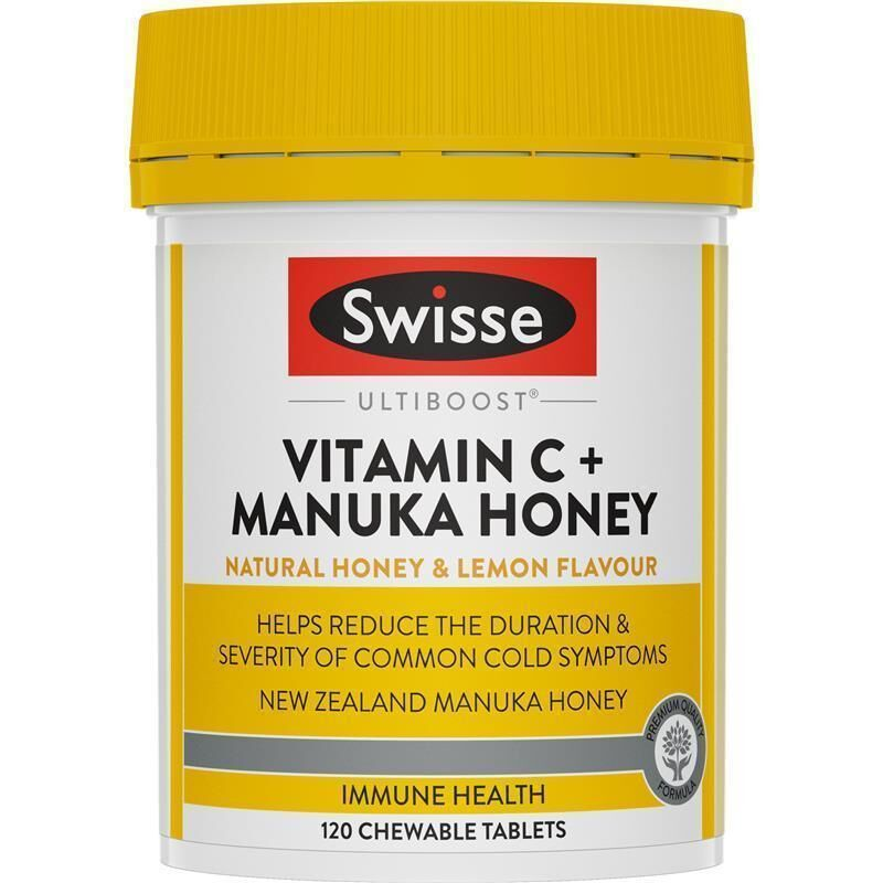 Swisse Ultiboost Vitamin C + Manuka Honey 120 Chewable Tablets