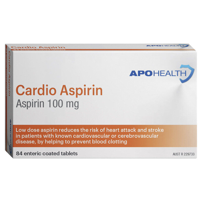 APH Cardio Aspirin 100mg 84 Enteric Coated Tablets