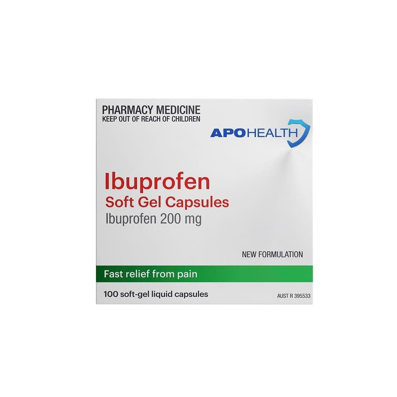 APH Ibuprofen 200mg 100 Soft Gel Capsules