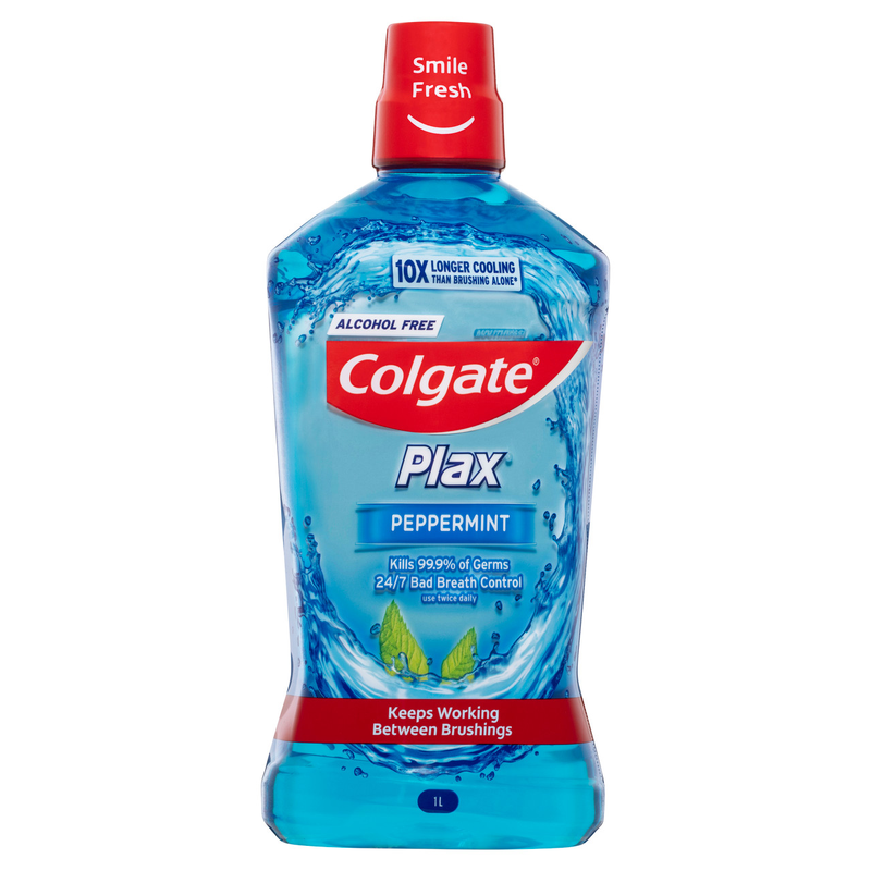 Colgate Plax Alcohol Free Peppermint Mouthwash 1L