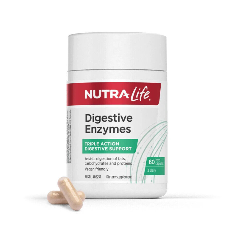 Nutra Life Digestive Enzymes Triple Action Digestive Support 60 Capsules