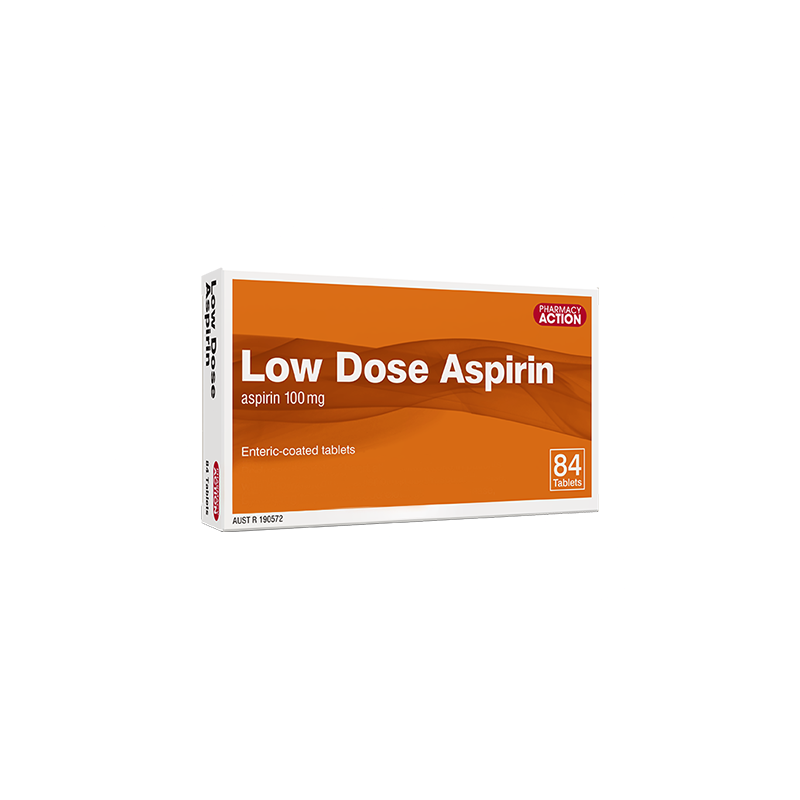 Pharmacy Action Low Dose Aspirin 84 Enteric Coated Tablets Same as Cartia