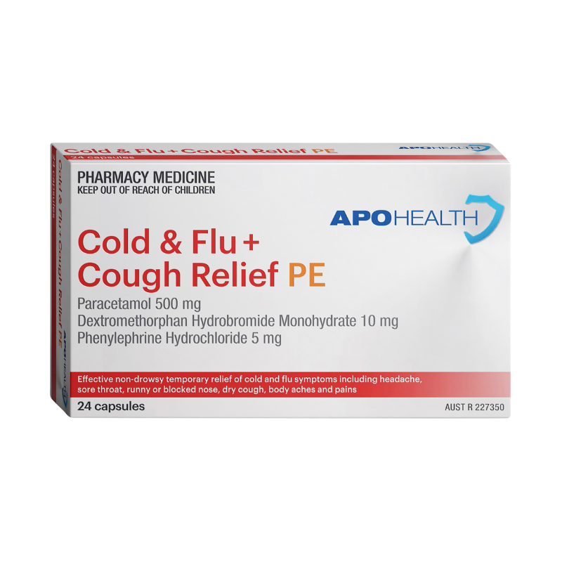 APH Cold & Flu + Cough Relief PE 24 Capsules