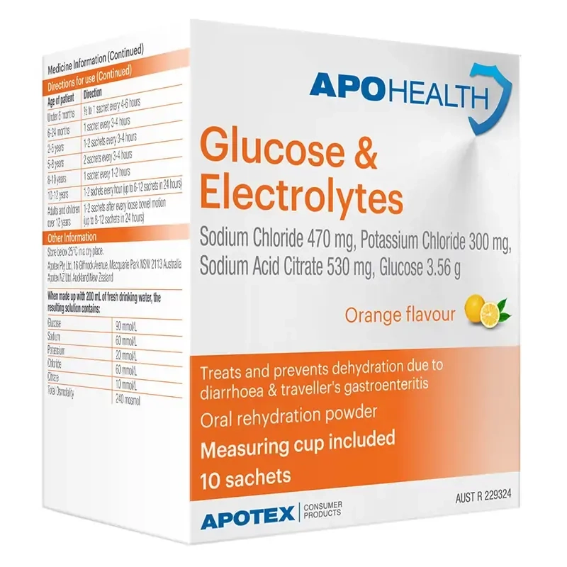 APH Glucose & Electrolytes Orange Flavour 10 Sachets