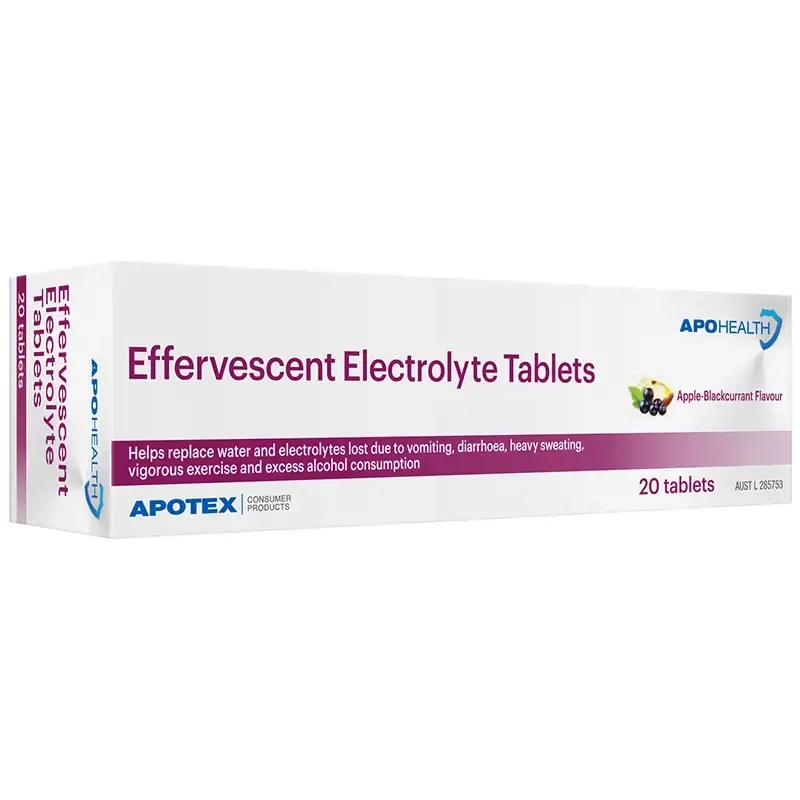 APH Apple Blackcurrant Effervescent Electrolyte 20 Tablets