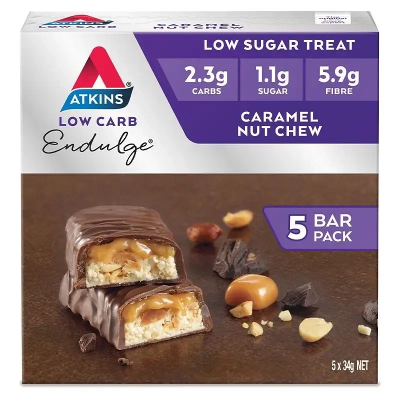Atkins Low Carb Endulge 5 Bar Pack Caramel Nut Chew
