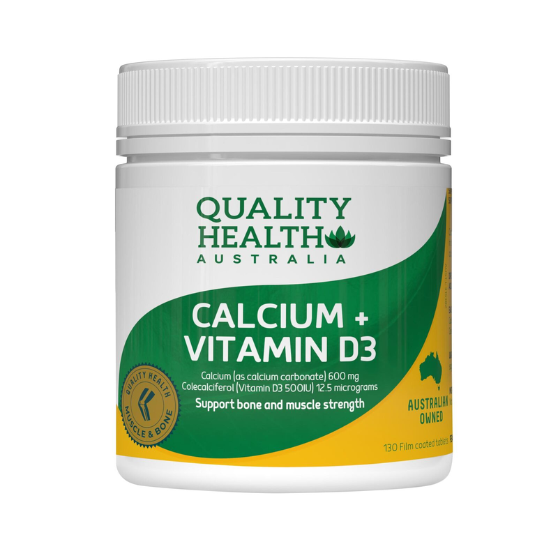 Quality Health Calcium + Vitamin D3 130 Tablets