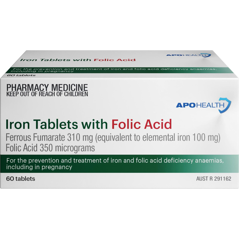 APH Iron Tablets With Folic Acid 60 Tablets
