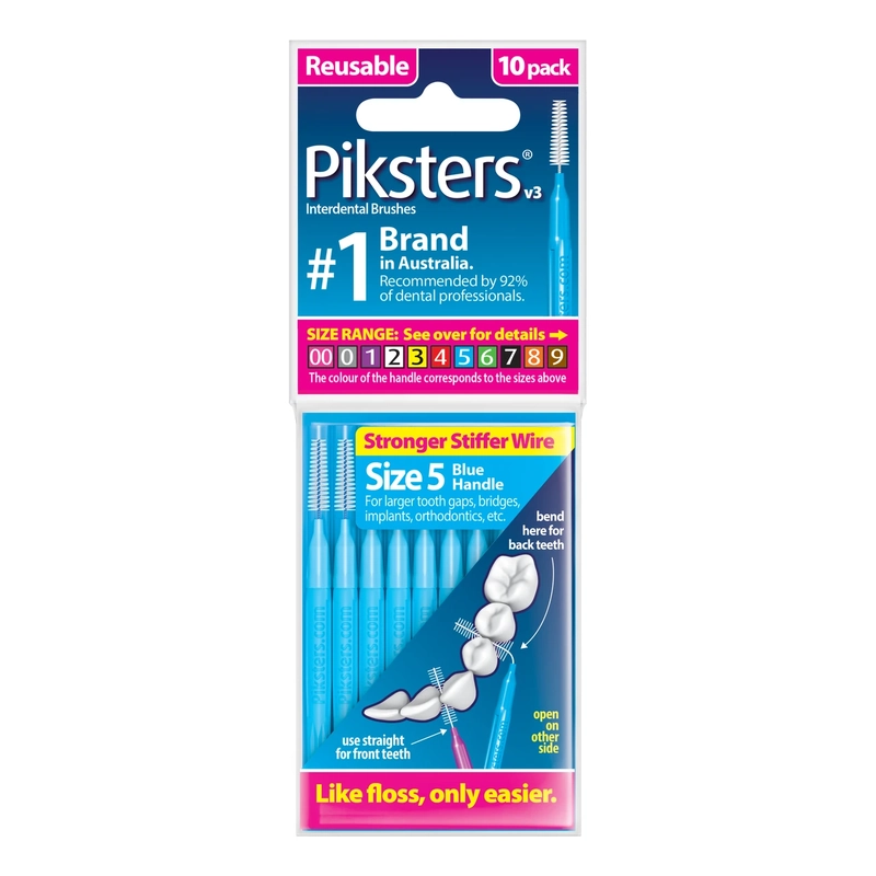 Piksters Interdental Brushes Size 5 Blue 10 Pack