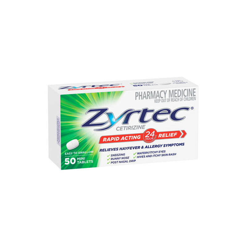 Zyrtec 10mg 50 Mini Tablets