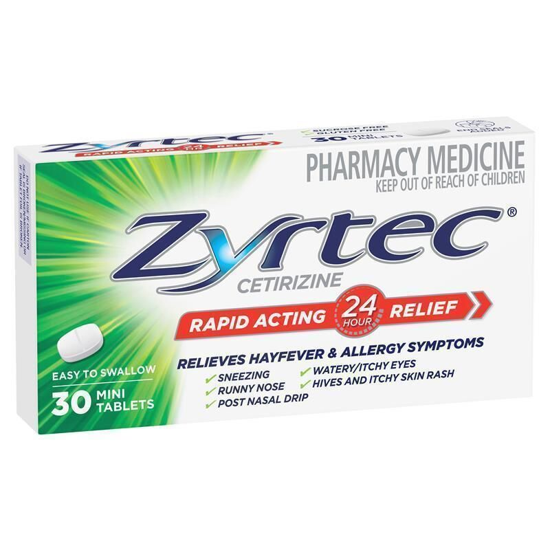 Zyrtec 10mg 30 Mini Tablets