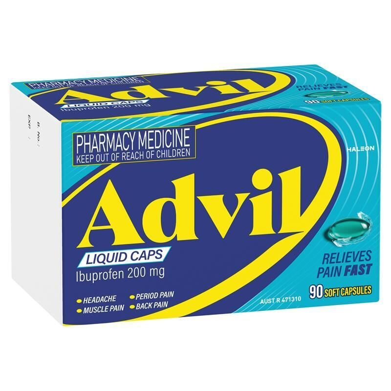 Advil Liquid Caps 200mg 90 Capsules