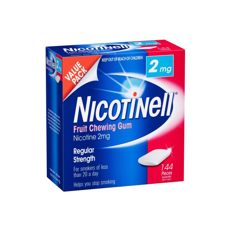 Nicotinell Regular Strength 2mg Fruit Chewing Gum 144 Pieces