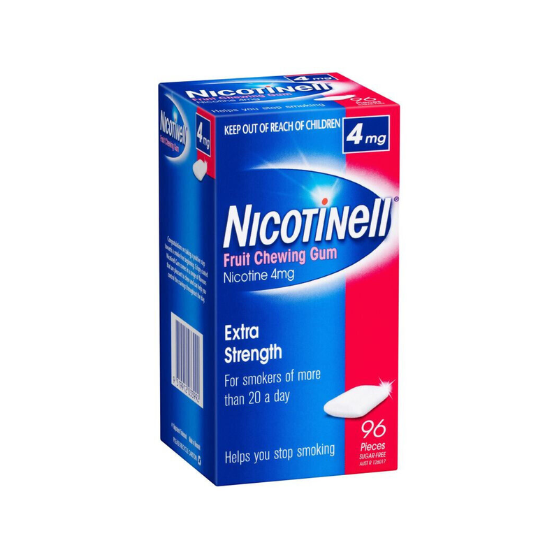 Nicotinell Extra Strength 4mg Fruit Chewing Gum 96 Pieces