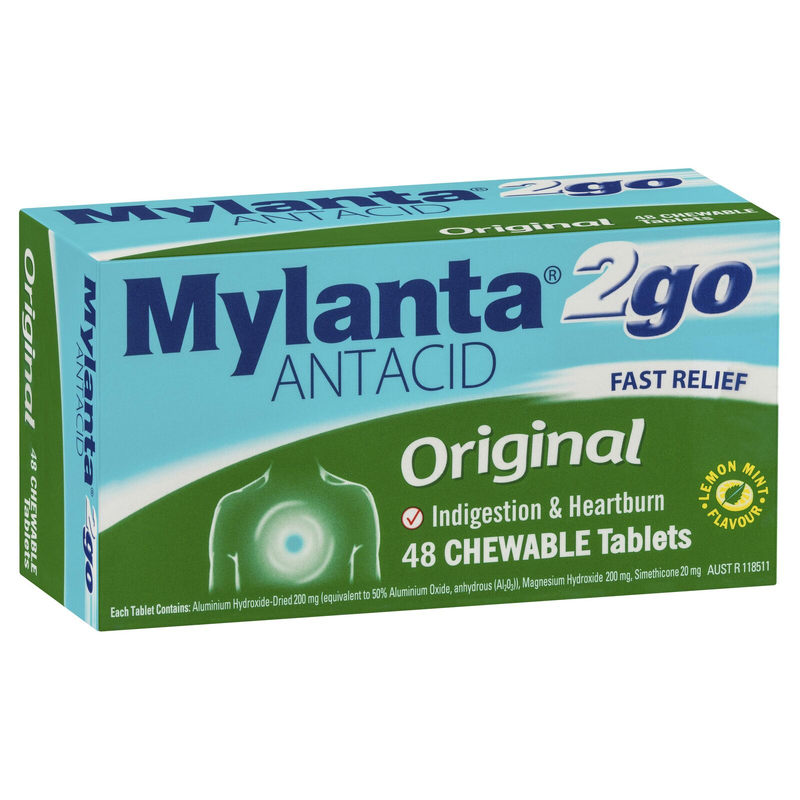 Mylanta 2go Antacid Orginal 48 Chewable Tablets