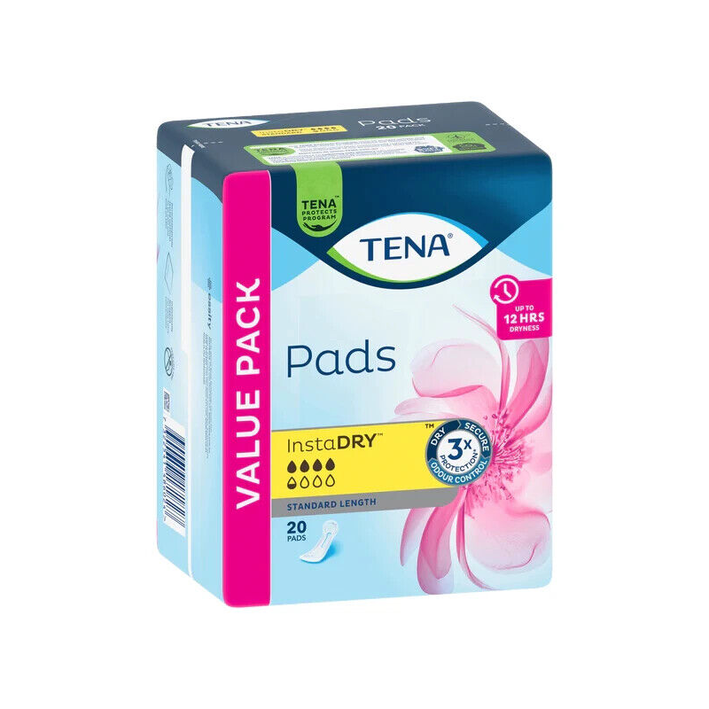 Tena Pads InstaDRY Standard Length 20 Pads
