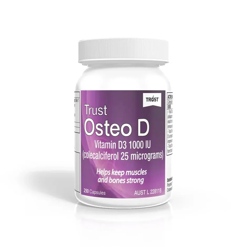 Trust Osteo D 1000IU 250 Capsules Same as Ostelin