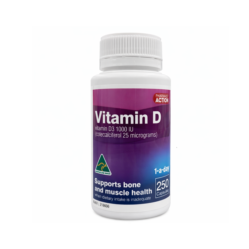 Pharmacy Action Vitamin D 250 Capsules Same As Ostelin Vitamin D