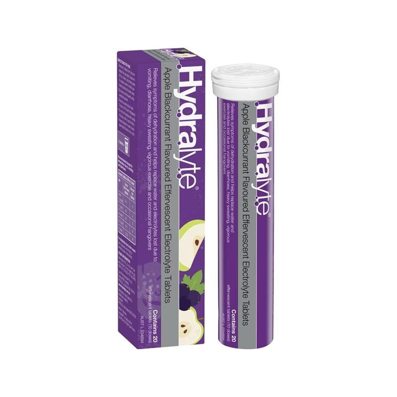 Hydralyte Apple Blackcurrant 20 Effervescent Electrolyte Tablets 