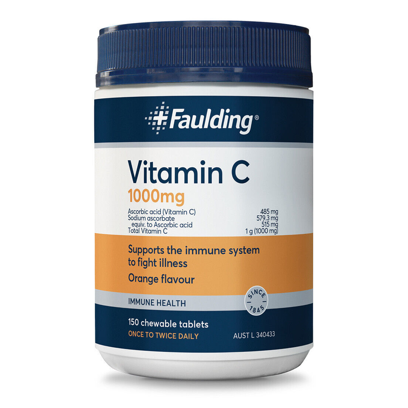 Faulding Vitamin C 1000mg 150 Chewable Tablets