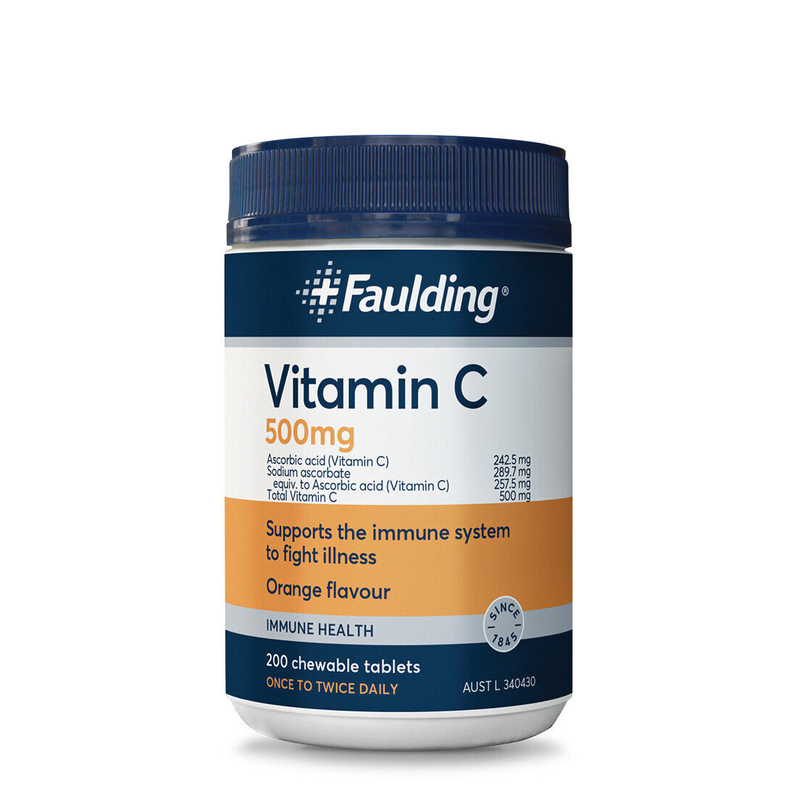 Faulding Vitamin C 500mg 200 Chewable Tablets
