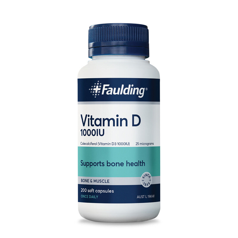 Faulding Vitamin D 1000IU 200 Soft Capsules