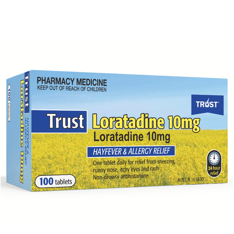 Trust Loratadine 10mg Antihistamine 100 Tablets Same as Claratyne