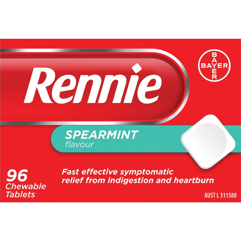 Rennie Spearmint Flavour 96 Chewable Tablets