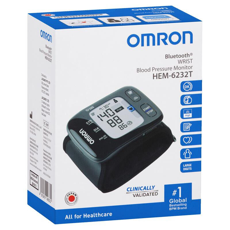 Omron HEM-6232T Bluetooth Wrist Blood Pressure Monitor