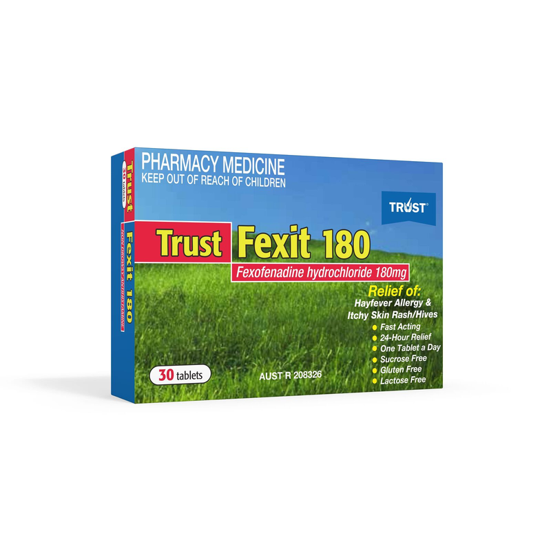 Trust Fexit 180mg Antihistamine 30 Tablets Fexofenadine Hydrochloride 180mg