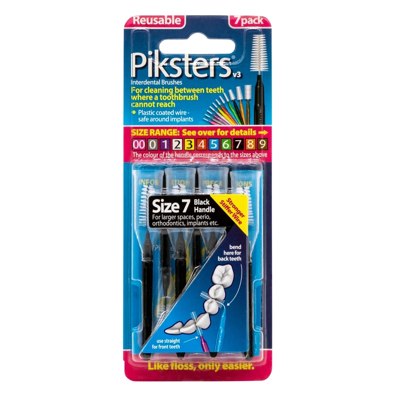 Piksters Interdental Brushes Size 7 Black 7 Pack