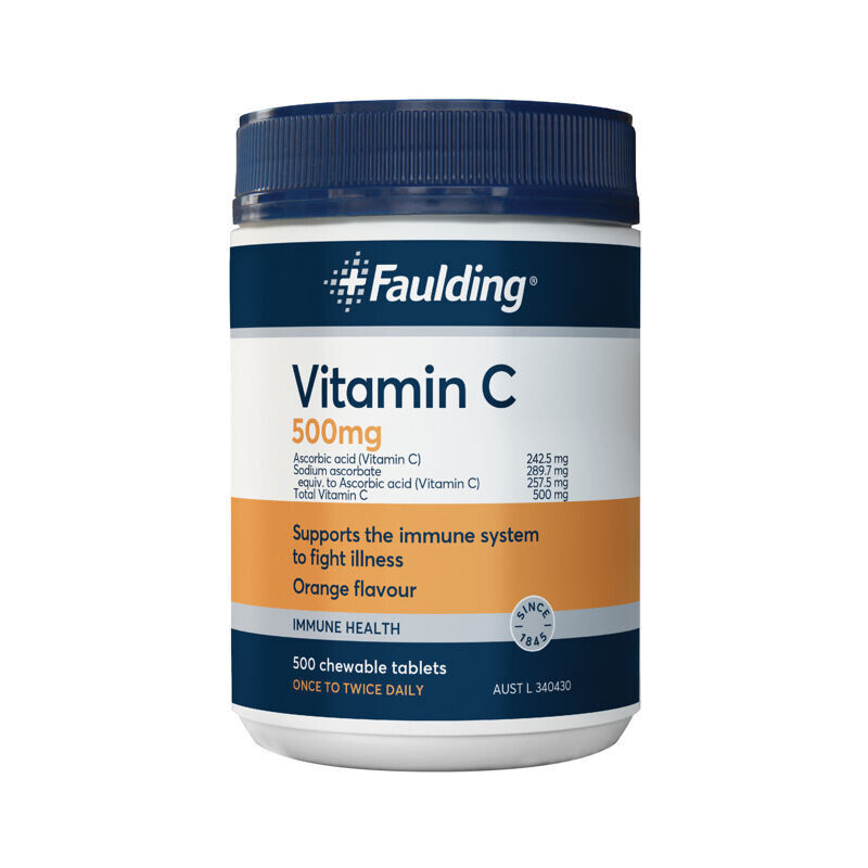 Faulding Vitamin C 500mg 500 Chewable Tablets